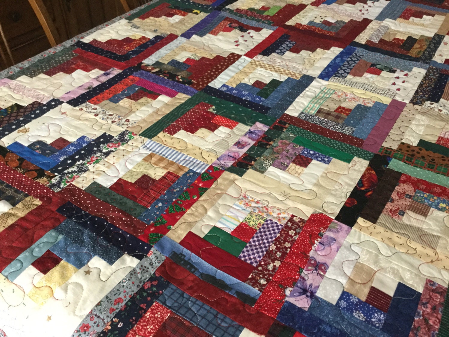 scrappy-log-cabin-quilt-by-quiltsbybabs-on-etsy