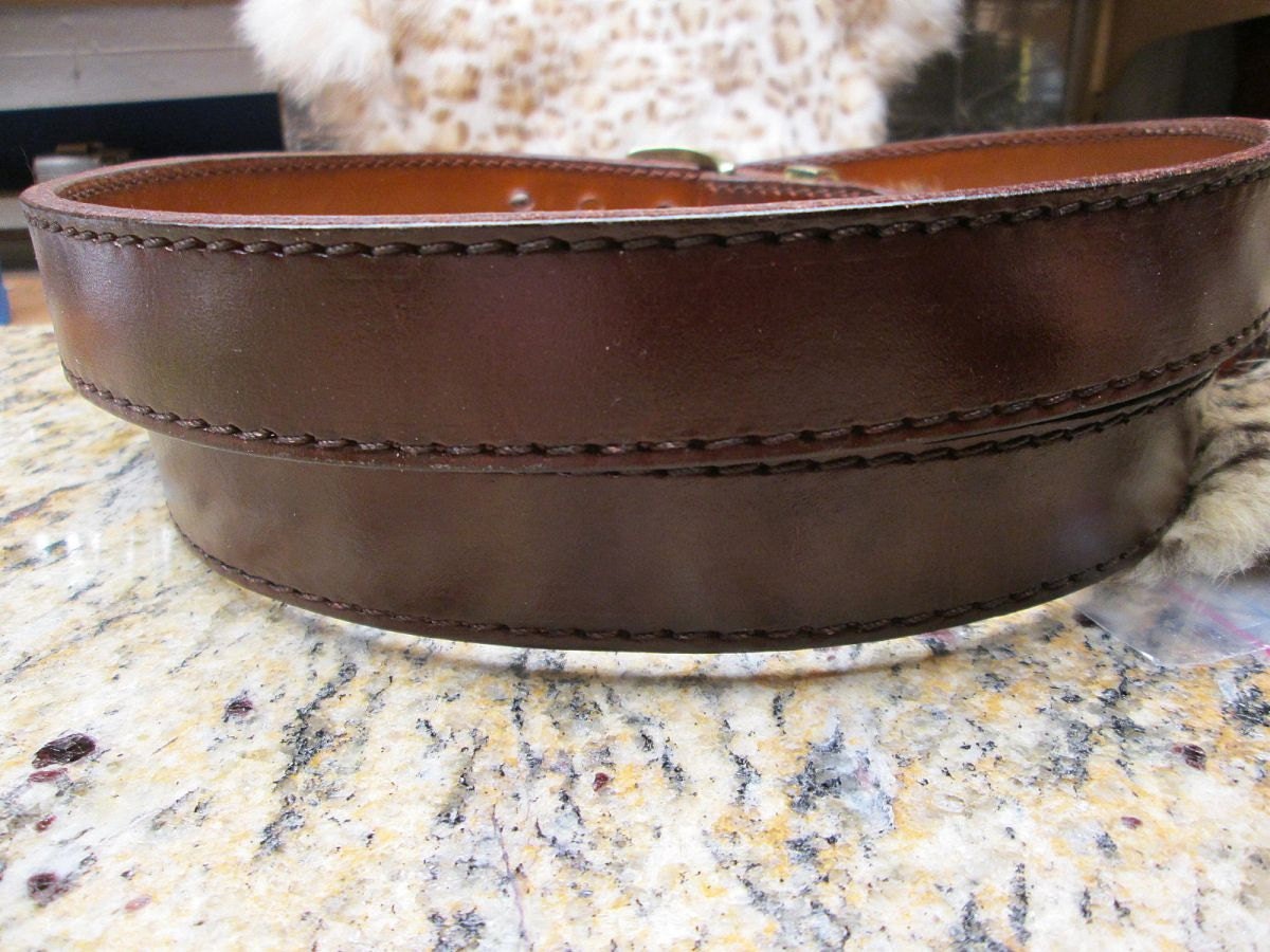 Mens brown dress belt extra long leather belt by AcrossLeather