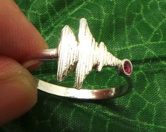 I Love You Sound Wave Ring - Soundwave Ring - Sound Wave Jewelry - Waveform Ring , Waveform Jewelry - Sound Waveforms Ring w/ Birthstone