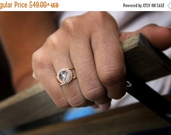 SUMMER SALE - rose gold ring,blue topaz ring,light blue ring,quartz ring,gemstone ring,topaz jewelry,delicate small ring