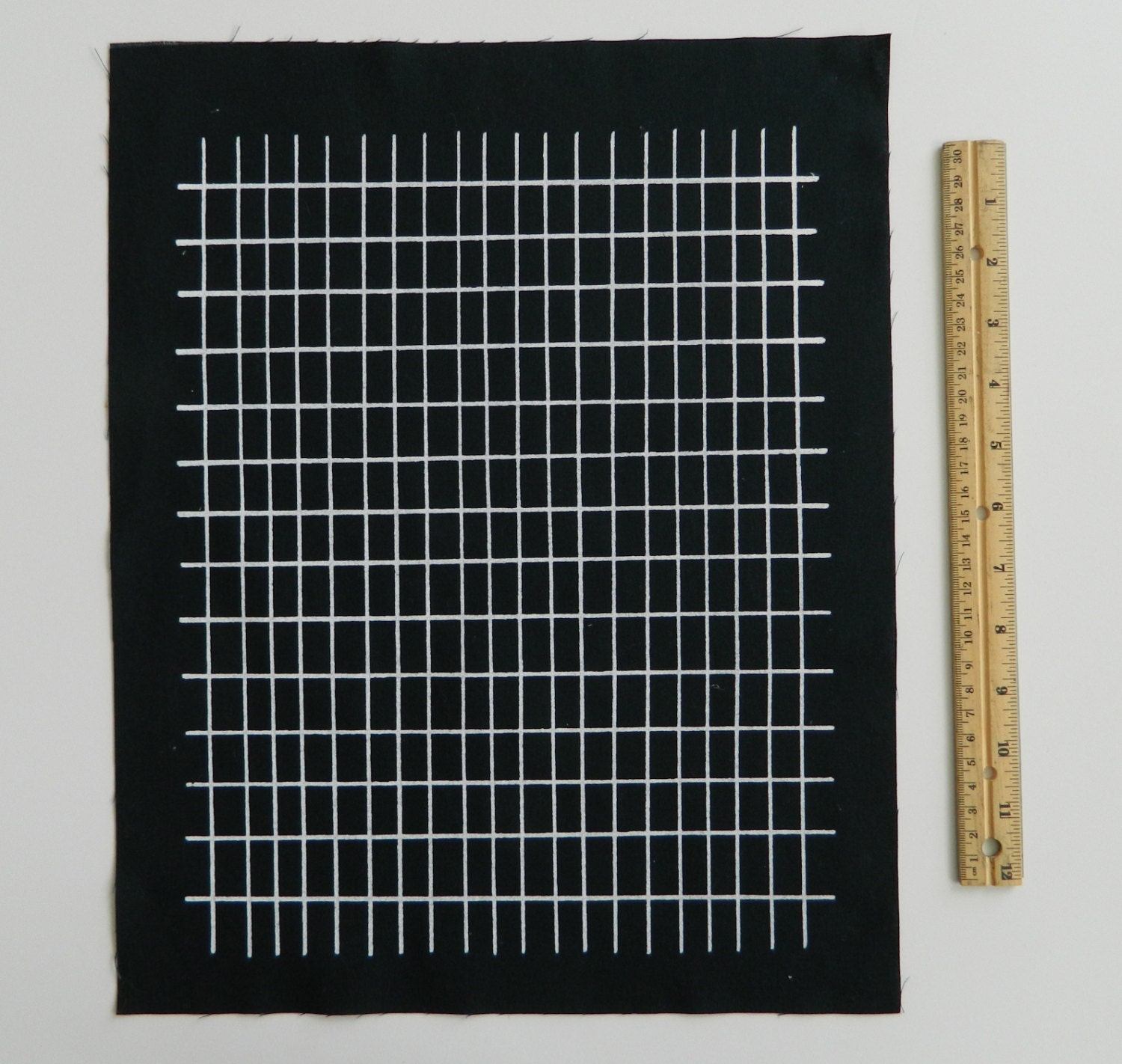 hand screen printed fabric panel water based ink quilting