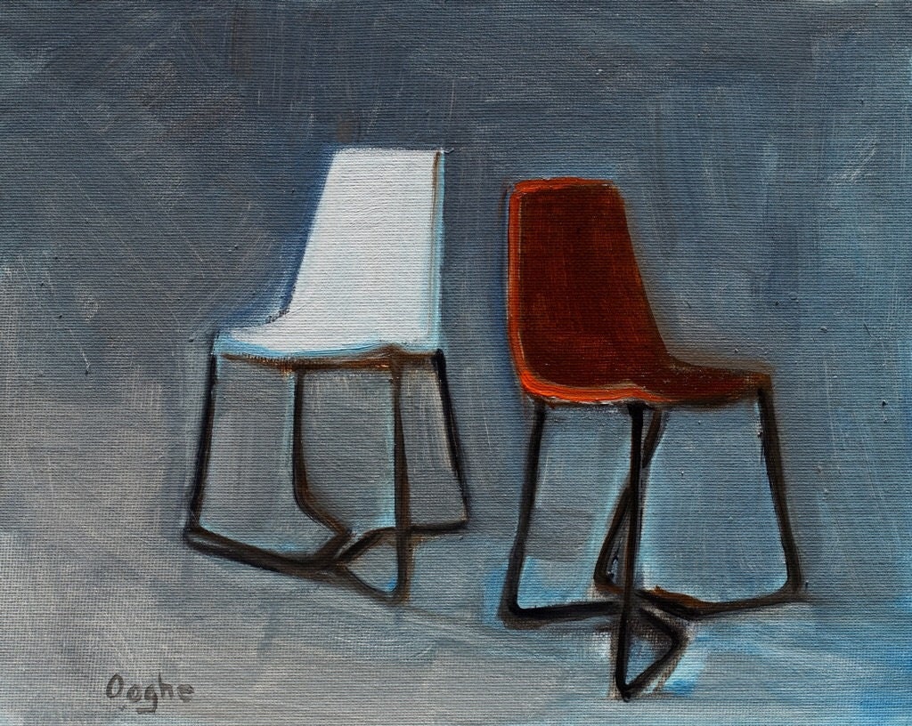 Original Oil Painting Chairs Oil on Canvas Still Life