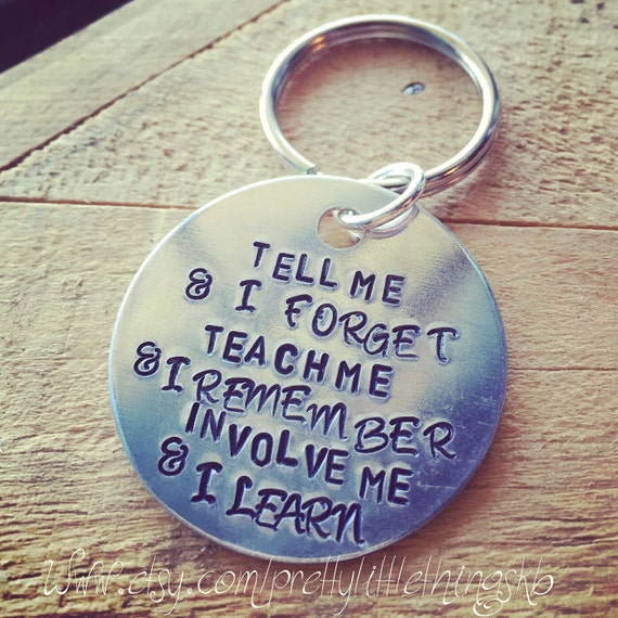 Items similar to Hand Stamped Aluminum Key Ring for teacher. on Etsy