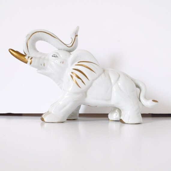 white porcelain elephants