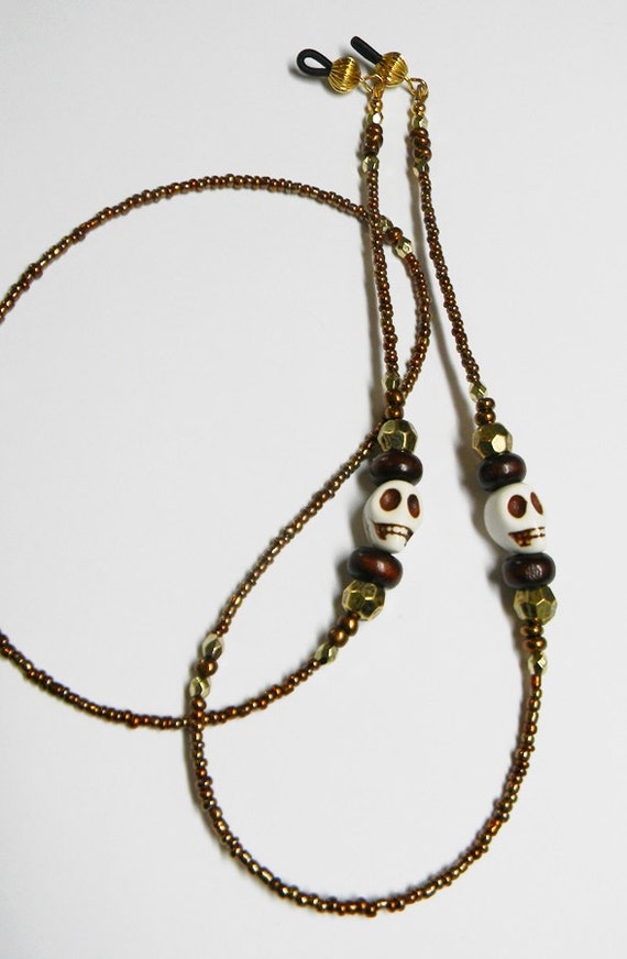 Beaded Eyeglass Leash Eyeglass Chain Glasses Holder COPPER