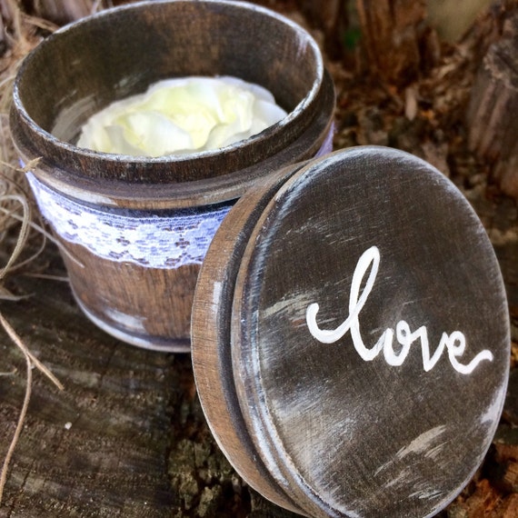 Items similar to Romantic Fairytale Wedding Ring Bearer Box County Chic