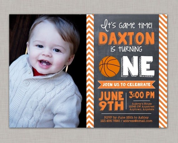 Basketball Invitation, Basketball First Birthday Invitation, First ...