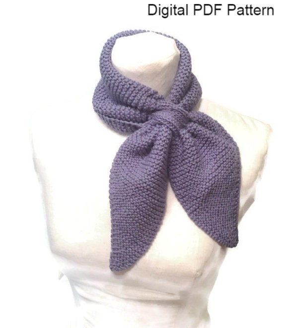 Knit Neck Scarf Pattern Ascot Knit Pattern Keyhole Scarf