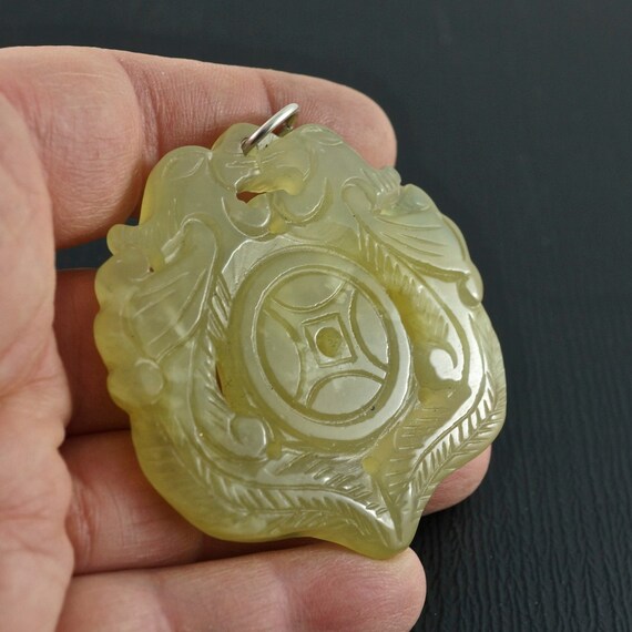 Antique Chinese Jade Pendant. Carved Stone Pendant. China
