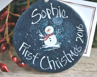Personalized Baby's First Christmas Salt Dough Ornament