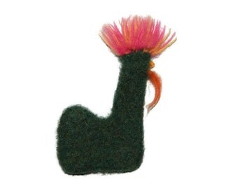 Cat Toy - Organic Catnip Stuffed Whole Roaster Hand Knit Felted Chicken - Marsala - Pure Herb Stuffing - Ready to Ship