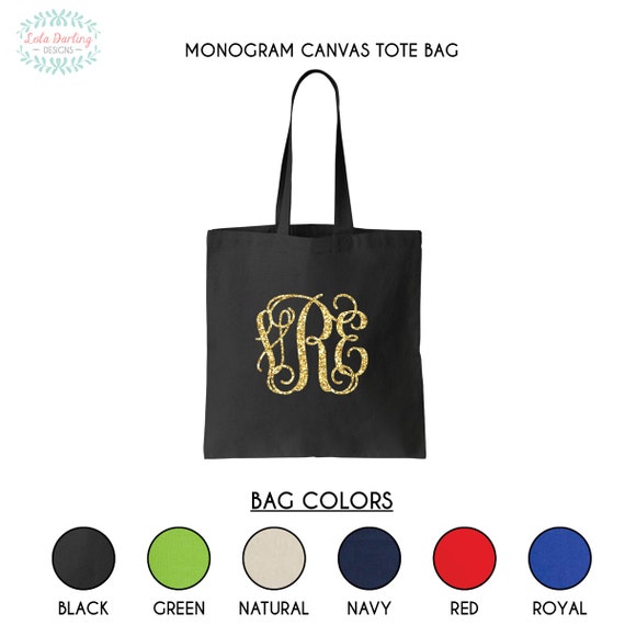 Monogram Heat Press Canvas Tote Bag
