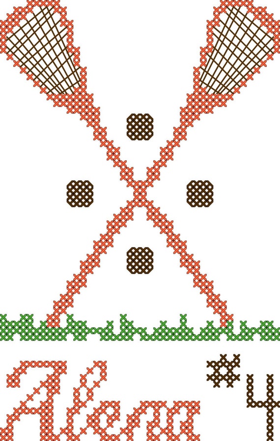 Lacrosse Cross Stitch Pattern/Sports Cross Stitch