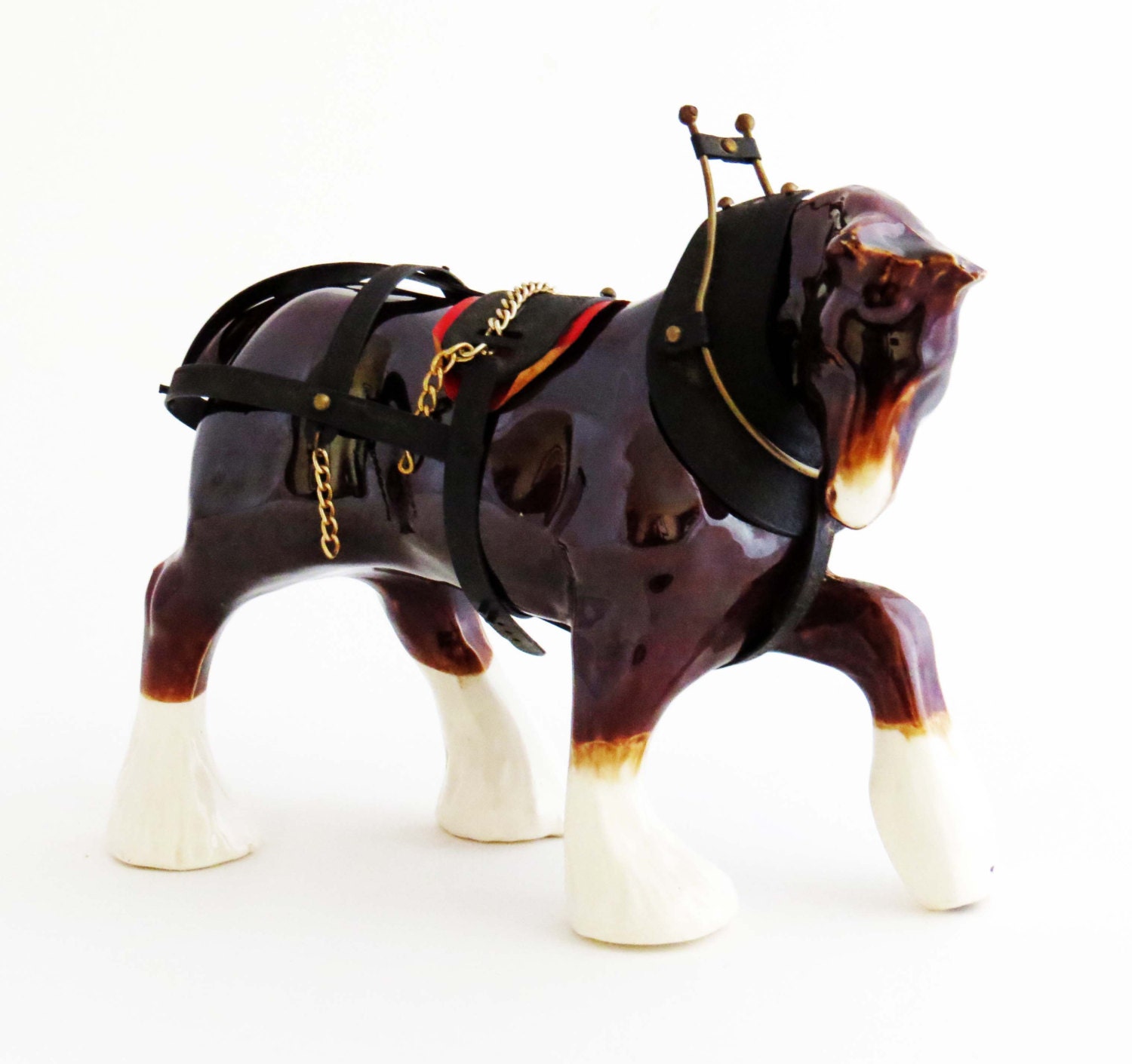 antique clydesdale horse figurine