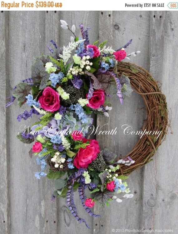 ON SALE Spring Wreath Easter Wreath Floral by NewEnglandWreath