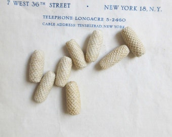 8 pcs Vintage Antique Cream Victorian Toggle Buttons Doll Lingerie