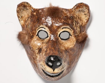 Paper mache dog mask by Jevgeniamasks on Etsy