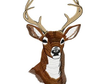 Large Deer Head Machine Embroidery Design - Instant Download