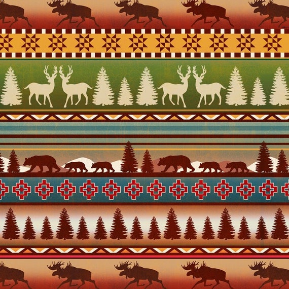 Southwest Lodge Fleece Fabric by David Textile by the yard