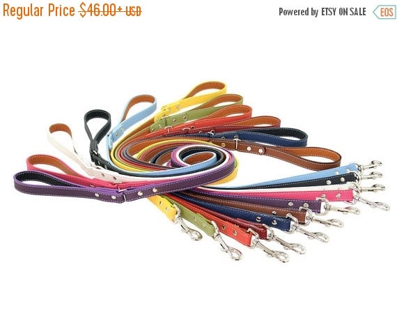 SPRING FLING SALE 15% Off Italian Leather Dog Leash by LaserPets