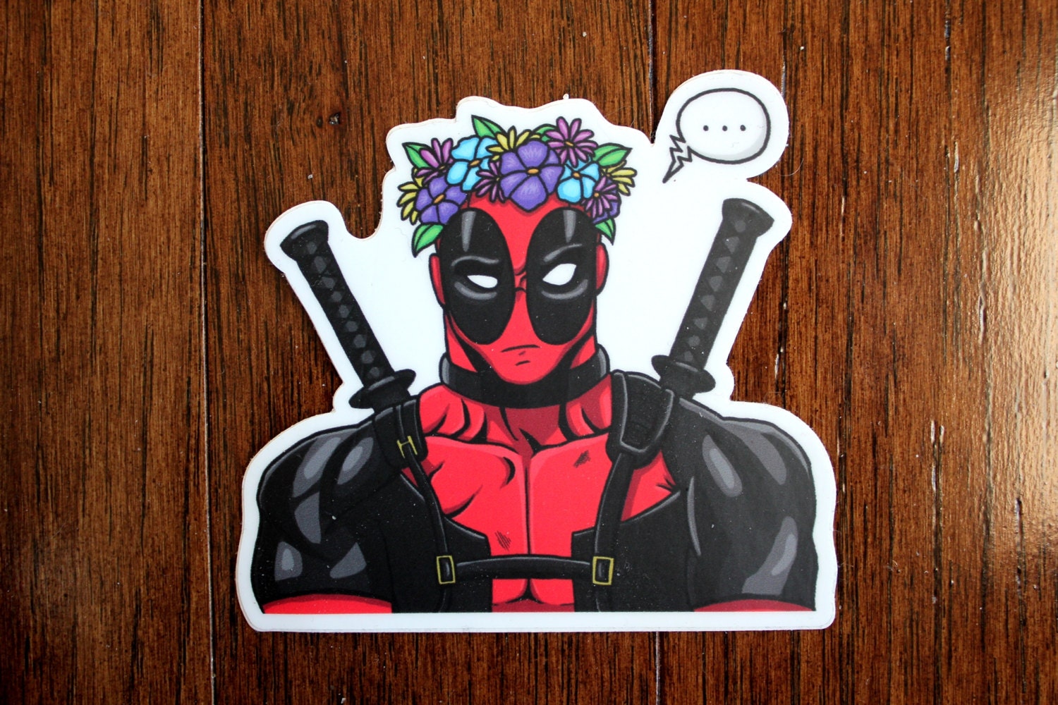 Marvel Deadpool Flower Crown Sticker From Rageofthenerd On Etsy Studio