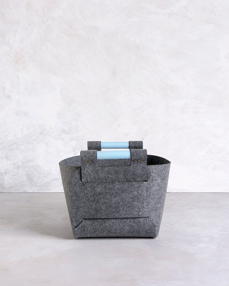 Large Felt Basket Storage Box Felt Storage Bin light