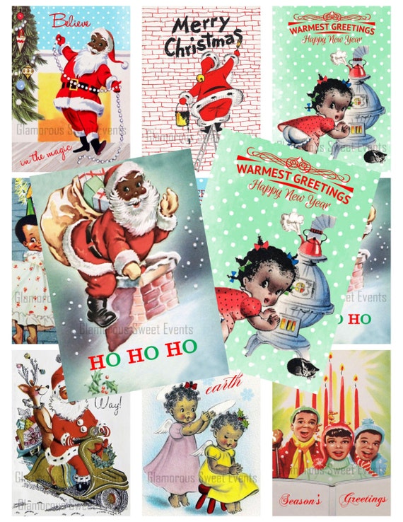 INSTANT DOWNLOAD, African American Christmas Cards 