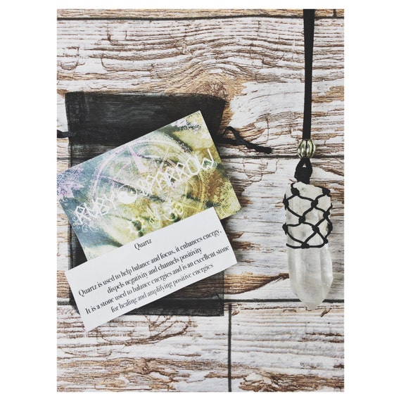 QUARTZ NECKLACE - Healing Crystal Necklace - Chakra - Rough Crystal - Macrame Necklace- Yoga - Boho - Raw Crystal - Handmade
