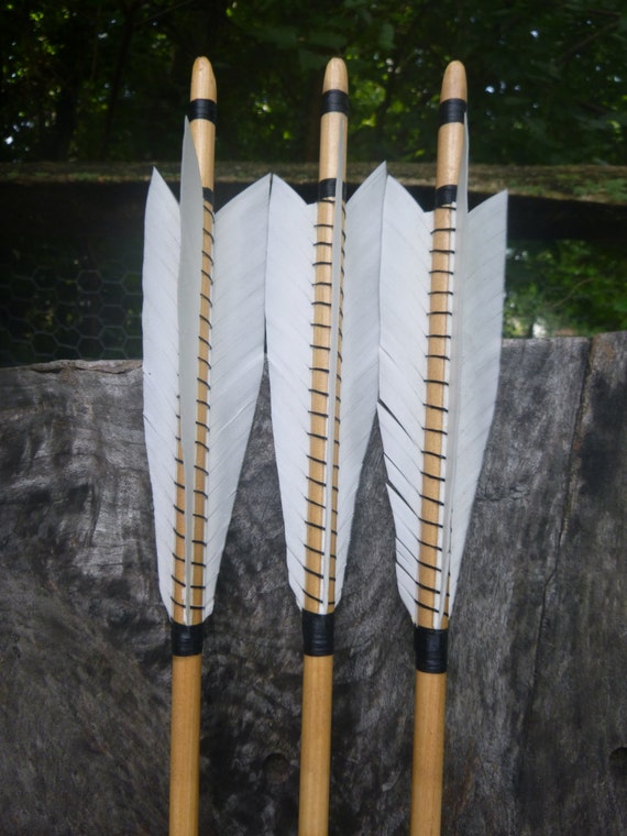 Self Nocked Arrows 30-35lb dozen arrows traditional wood