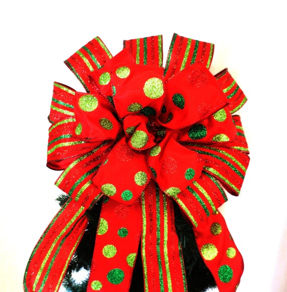 Christmas Bow / Tree Topper Bow / Wreath by TopItOffTreeTopBows
