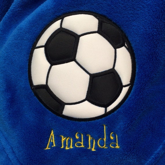 Soccer Blanket Personalized Applique Blanket Soccer ball