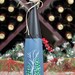 Lighted Wine Bottle, Hand Painted Winter Scene, Christmas Decoration, Glitter Trees, Accent Lamp, Night Light, Frosted Glass