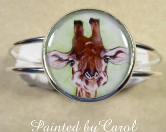 Giraffe Bracelet, Giraffe Jewelry, Giraffe Cuff Bracelet, Giraffe Gifts, Giraffe Lover Gifts, Jewelry with Giraffe, Bracelet with Giraffe