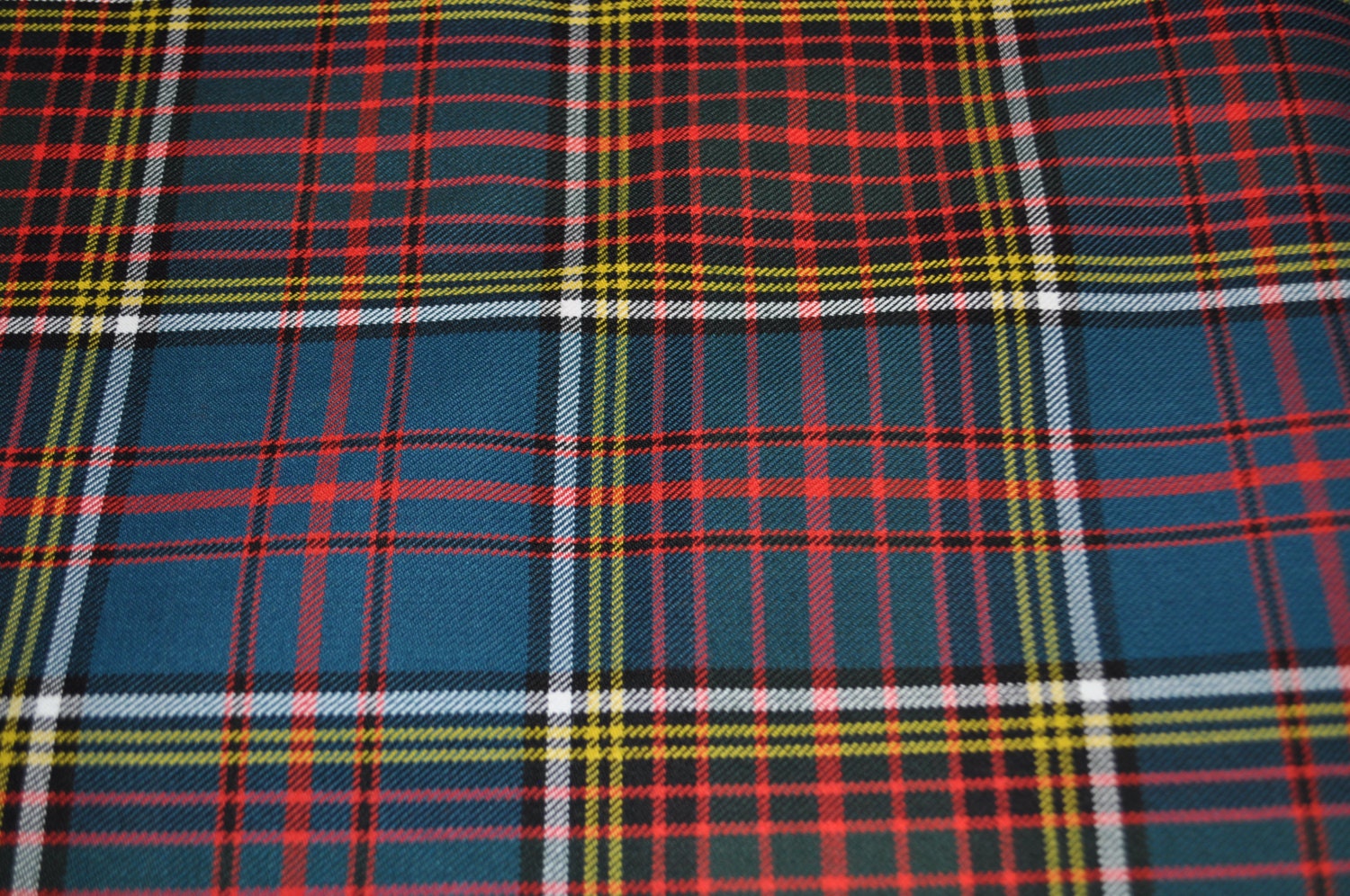 Anderson Modern tartan fabric. Poly viscose. Machine Washable.