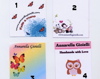 30 pezzi Cartellini per orecchini personalizzati, personalizzabili, etichette display jewelry, display earrings, espositori orecchini