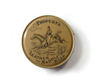 Vintage Propert's Leather and Saddle Soap Tin, Empty