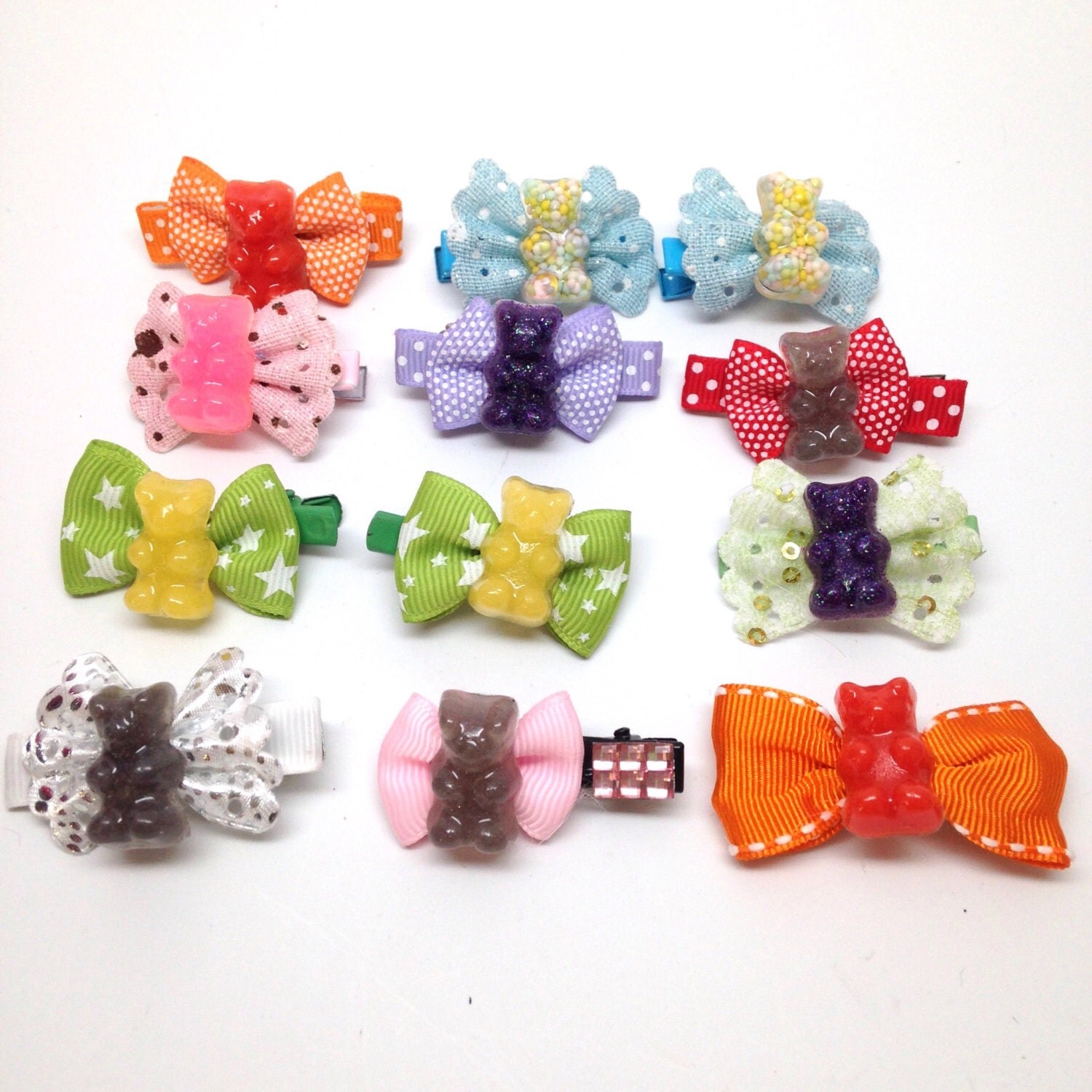 Wholesale Gummy Bear Hair Clips Hair Bow Matching by SkullysSwag