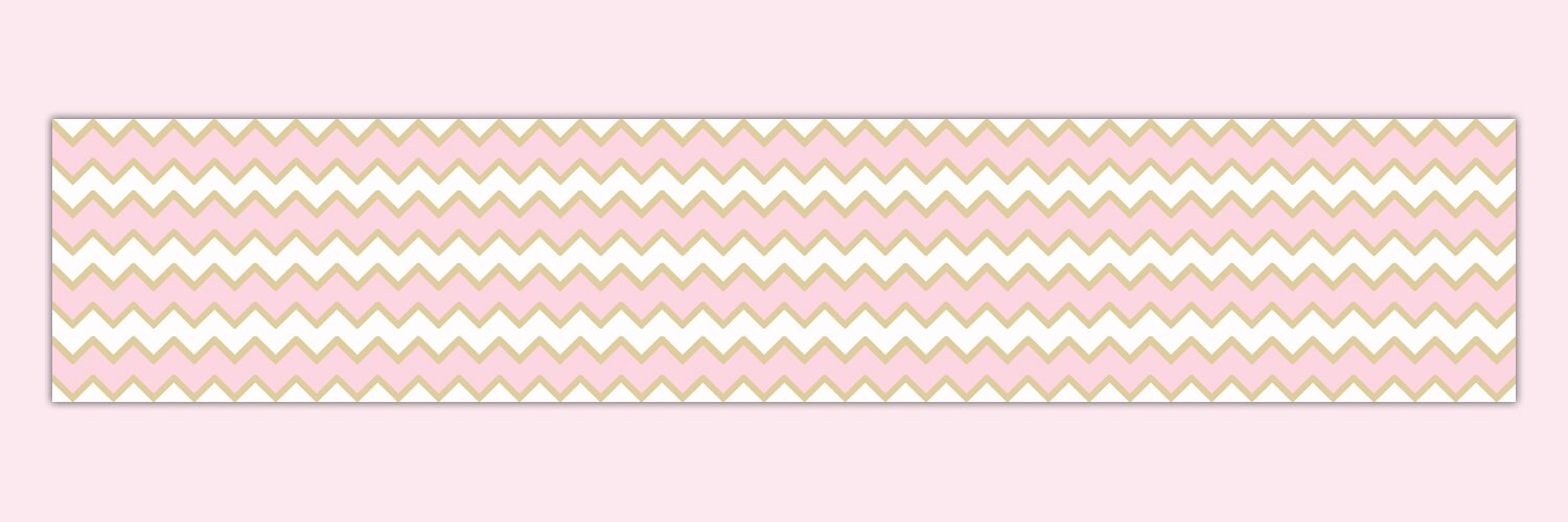 PINK GOLD CHEVRON Wallpaper Border Decal Wall Art Girl Nursery