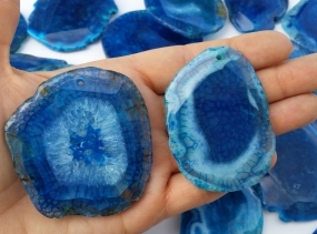 Large Blue Agate, Blue Pendant, Designer Pendant, Agate Gemstone Bead, Jewelry Supplies, Blue Agate, Large Agate Pendant