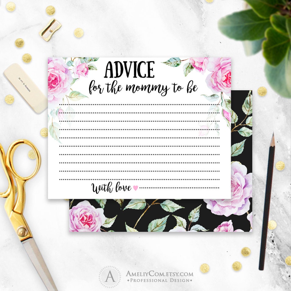 Advice Cards Printable Baby Shower Advice for the Mommy to be