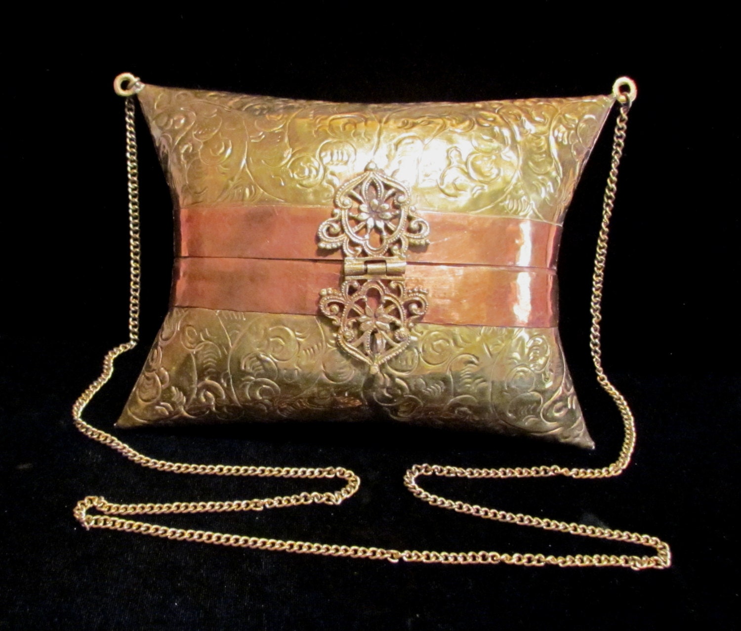 Vintage Purse Brass Purse Copper Purse 1930s by classiccollector