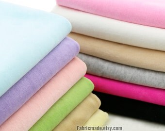 Pastel Cotton Fabric, VELVET Fabric, Baby Fabric Soft Stretch Light Aqua Blue Pink Green Yellow - 1/2 yard