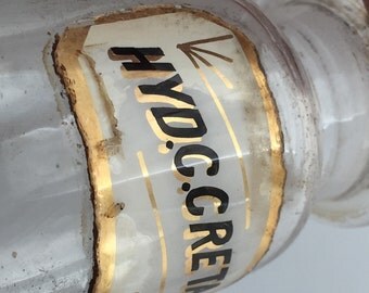 Antique APOTHECARY Bottle HAND BLOWN Glass Old Jar Old Pharmacy Bottle Movie Prop Old Drug Store Bottle Ground Stopper