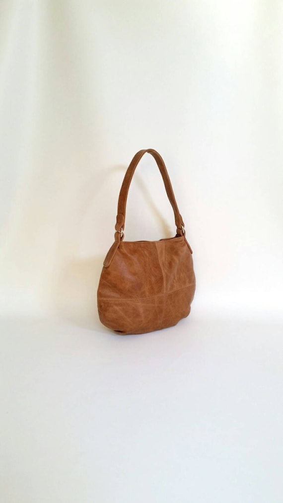 Rustic Brown Leather Bag Distressed Hobo Purse Slouchy Bag
