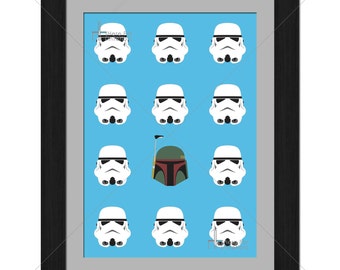 Star Wars - Stormtrooper - Boba Fett - Minimalistic - Limited Edition A3 Print Of 100
