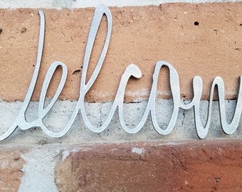 Welcome Sign,Metal Signs,Welcome, MCM,Mid Century