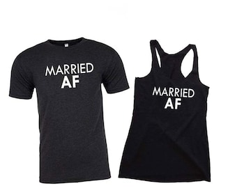 2 MARRIED AF, Married AF Shirt, Honeymoon Shirts, Husband and Wife Shirts, Just Married Shirts, Couples Shirts, Honeymoon Gifts, Anniversary