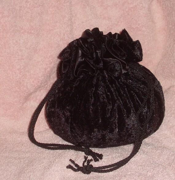 Black Velvet Drawstring Bag