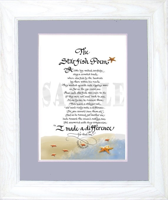 THE STARFISH POEM 1110 5x7 Print