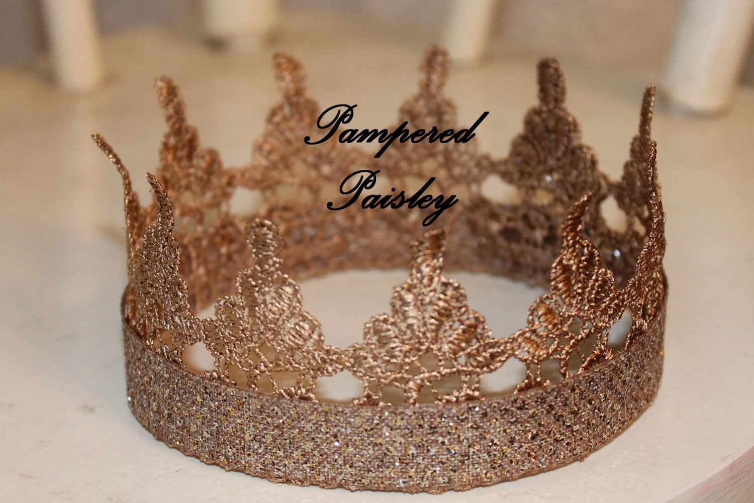 Little Prince baby boy crown Cake topper Gold by PamperedPaisley